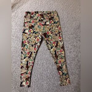 LuLaRoe TC2 Christmas Holiday Santa Print Leggings – Tall & Curvy | Like New